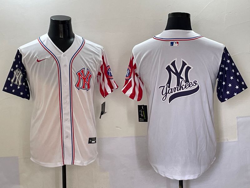 Men New York Yankees Blank White a generation of national flags Jointly Name 2025 Nike MLB Jersey style 17->new york yankees->MLB Jersey